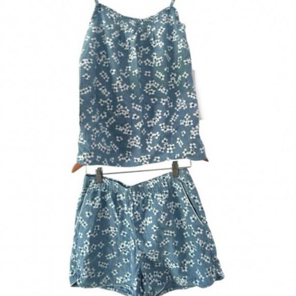 Land’s end 2 piece set floral 100% Cotton Sz S lounge wear - Picture 1 of 9